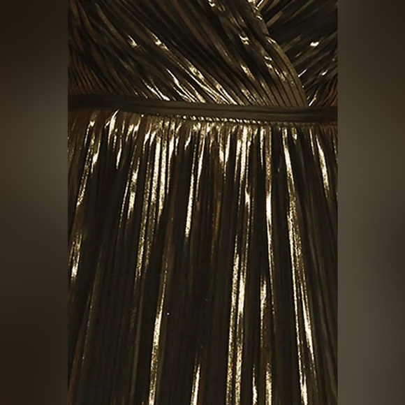 DAVIDS BRIDAL GALINA SIGNATURE
Metallic Pleated A-Line with Slit - Picture 9 of 9